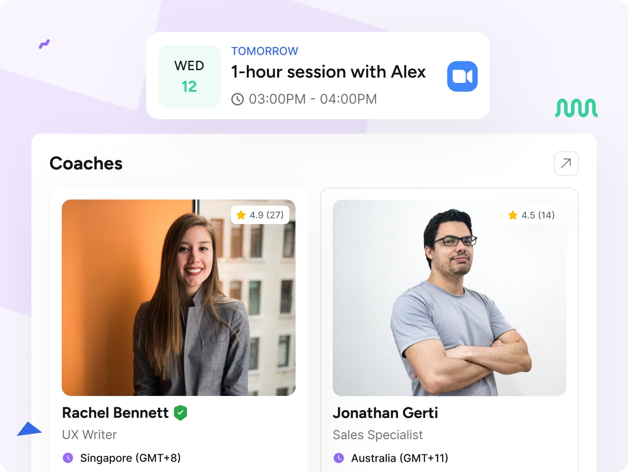 Website experts page example