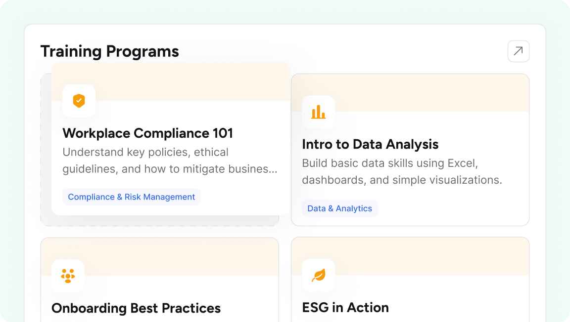 Training Topics example
