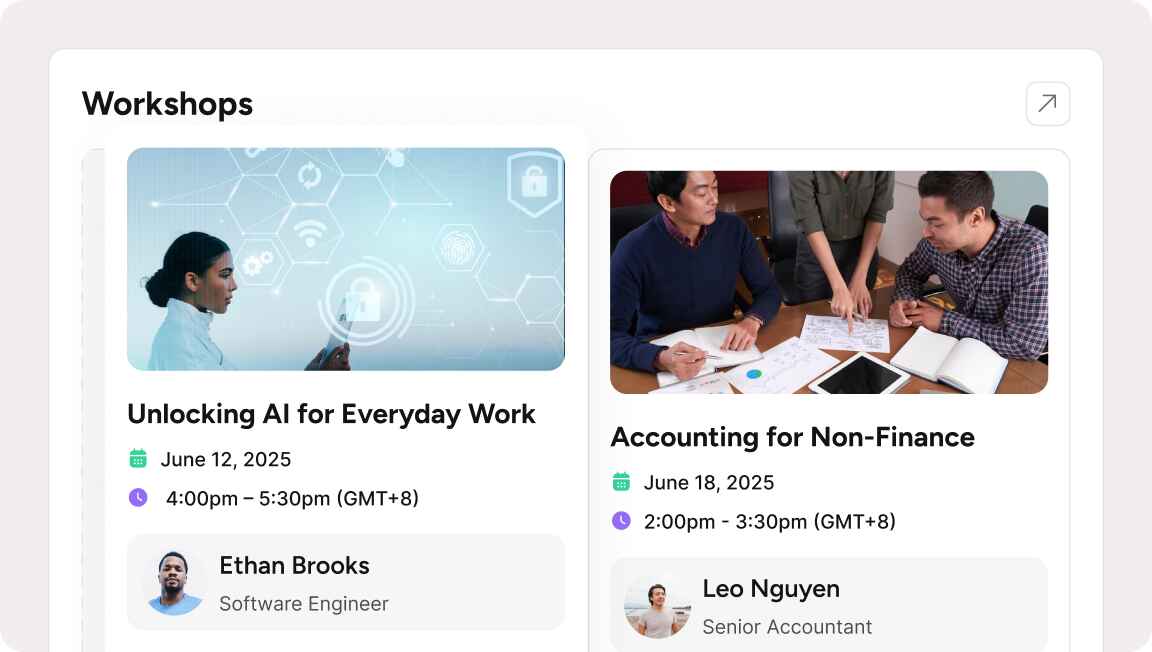 Training Events Management example